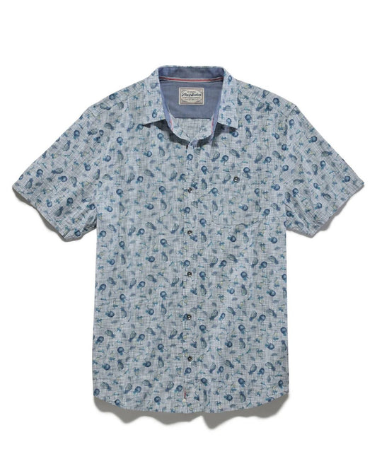 Flags & Anthem - Saxton Short Sleeve Coconut Print Space Dye Shirt
