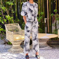 Karen Kane - Drawstring Print Cropped Pants