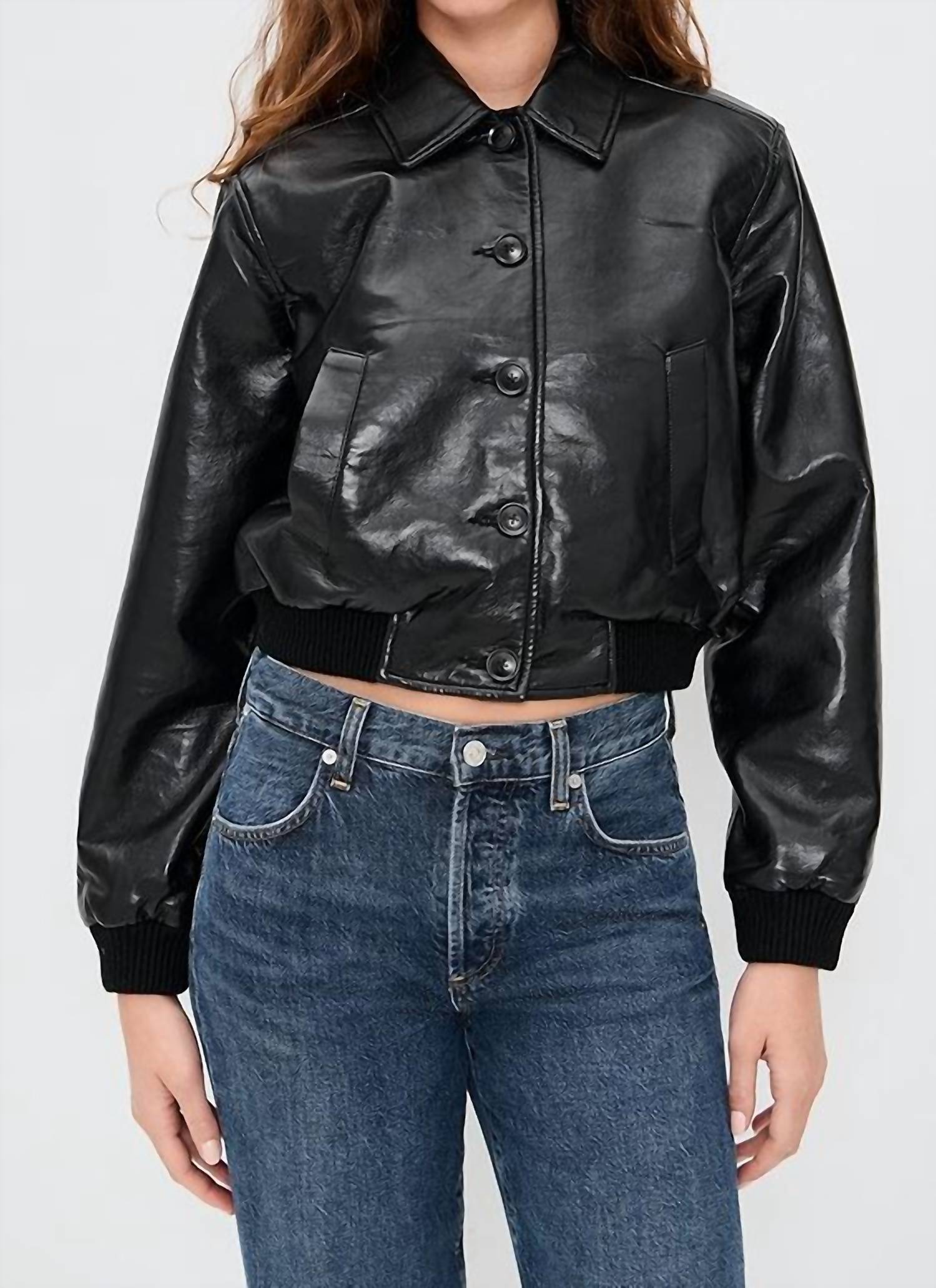 Citizens Of Humanity - Lola Cropped Leather Bomber Jacket