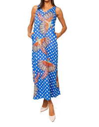 Queen Of Sparkles - Polka Dot Bird Cotton Midi Dress