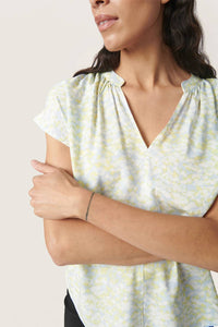 Soaked In Luxury - Wynter Notch Neck Short Sleeve Blouse