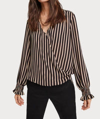 Scotch & Soda - Wrap-Over Top With Smocked Cuff