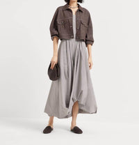 Brunello Cucinelli - Sleeveless Striped Dress With Bubble Hem