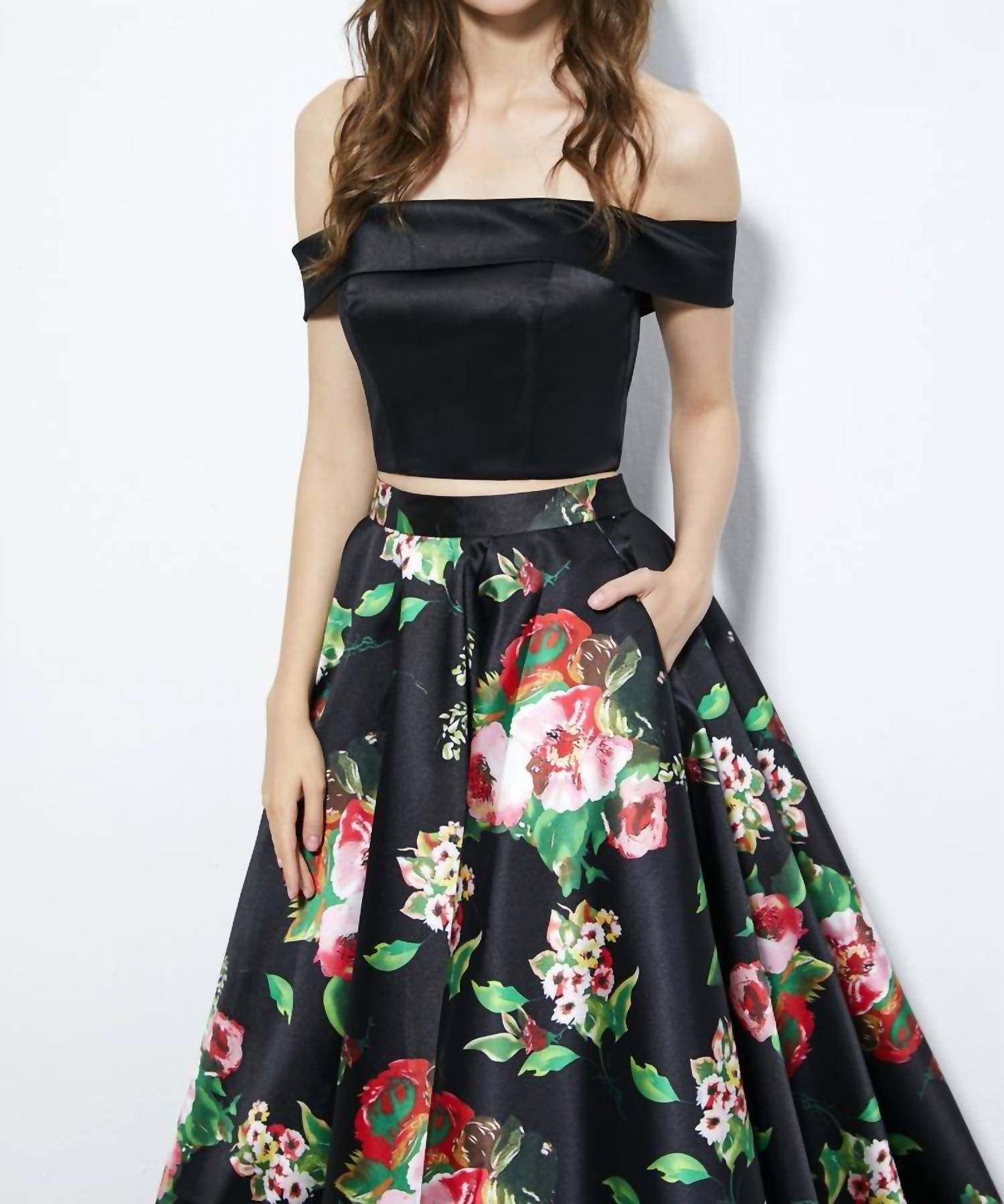 2PC FLORAL PRINT GOWN