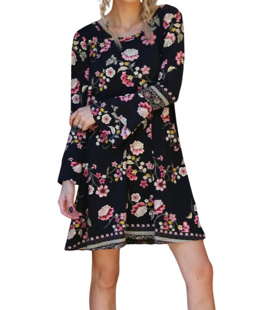 Angie - Floral Double Ruffle Sleeve Open Back Dress