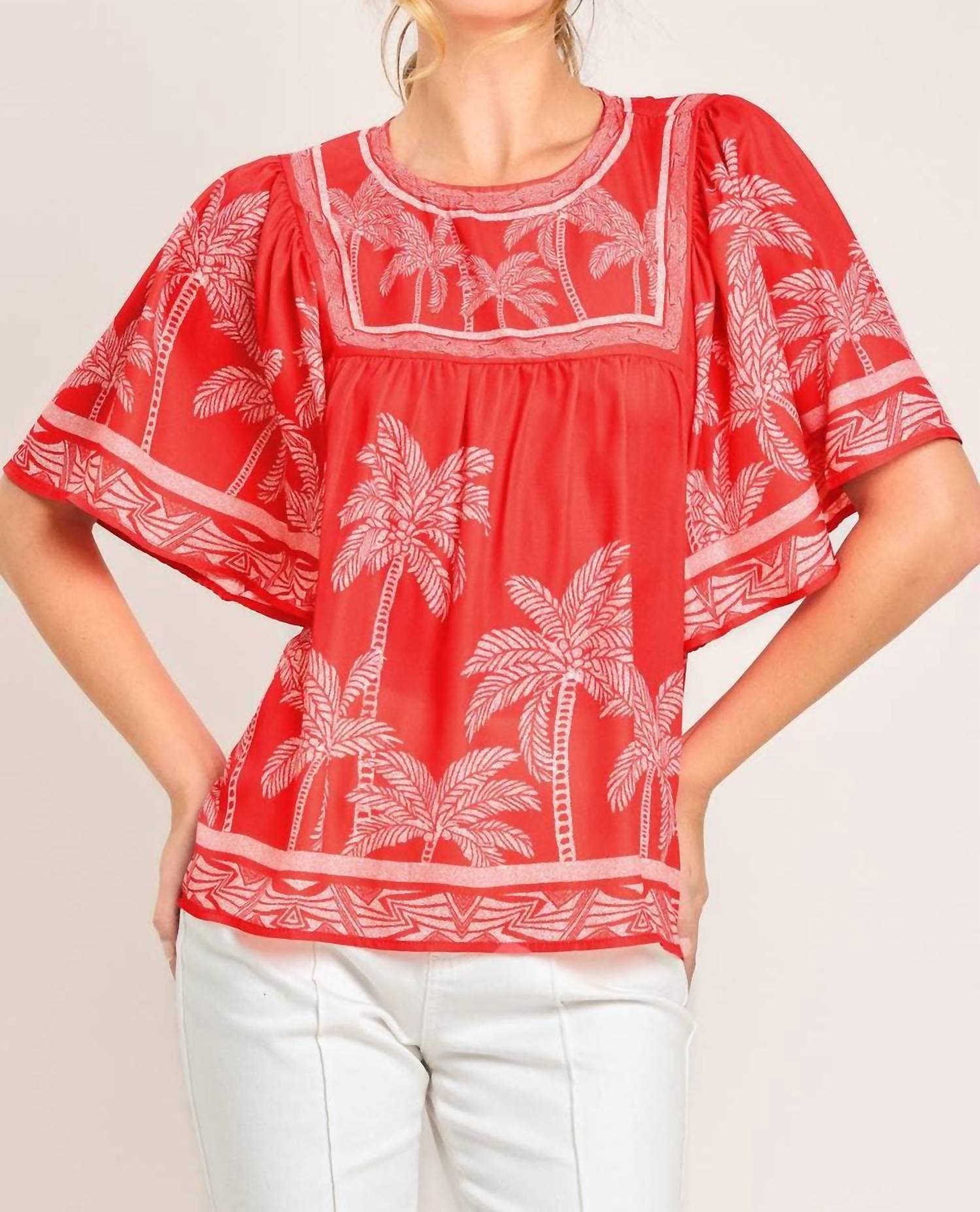 Flying Tomato - Printed Woven Top