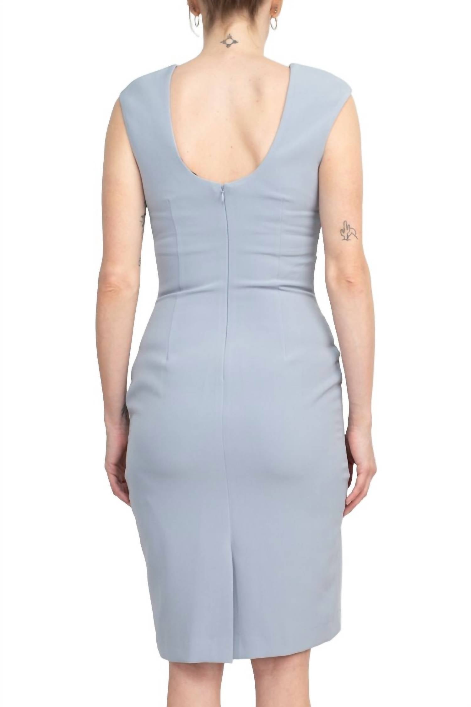 Alberto Makali - Sleeveless Bodycon Solid Stretch Crepe Dress