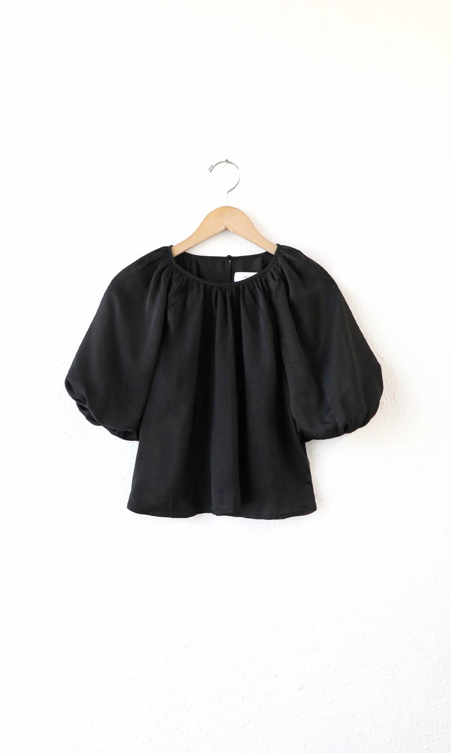 GREYLIN Women's Nadia Balloon Sleeve Blouse in black - women's blouse