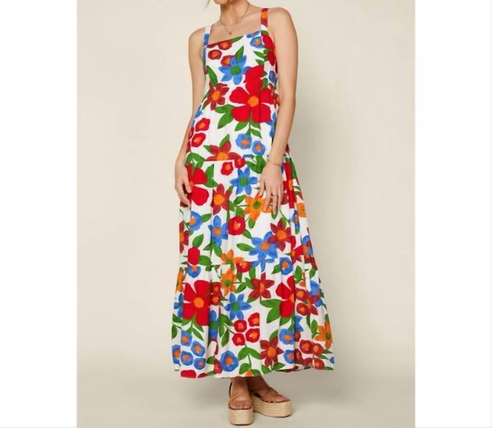 SKIES ARE BLUE Paradise Falls Maxi Dress in multi - women's dress