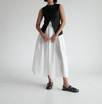Sloan Cotton Voile Belted Midi Skirt in white - women's skirt