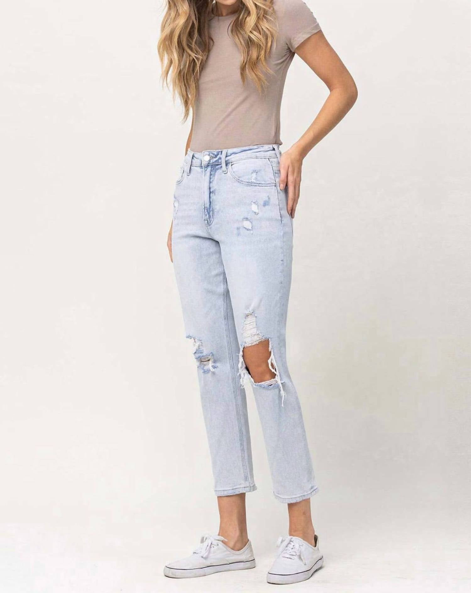 Vervet By Flying Monkey - Ripped Stretch Mom Jean