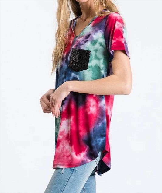 Heimish Usa - Splatter Tie Dye Sequin Top