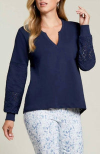 Tribal - Split Neck Top with Embroidery
