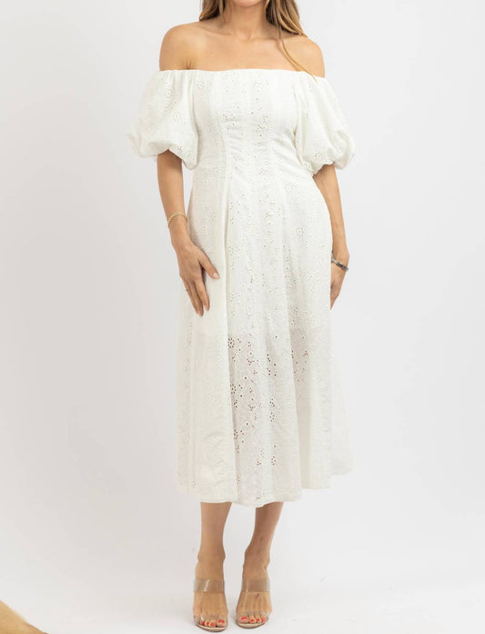 Olivaceous - Wilson Eyelet Midi Dress
