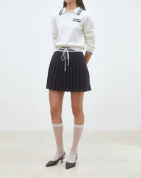 Suncoo - Falda Short Two-tone Pleated Mini Skirt