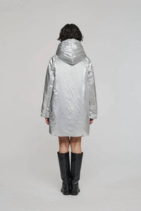 OOFWEAR Reversible Mid-length Jacket With Hood in silver plum - women's jacket - view 4