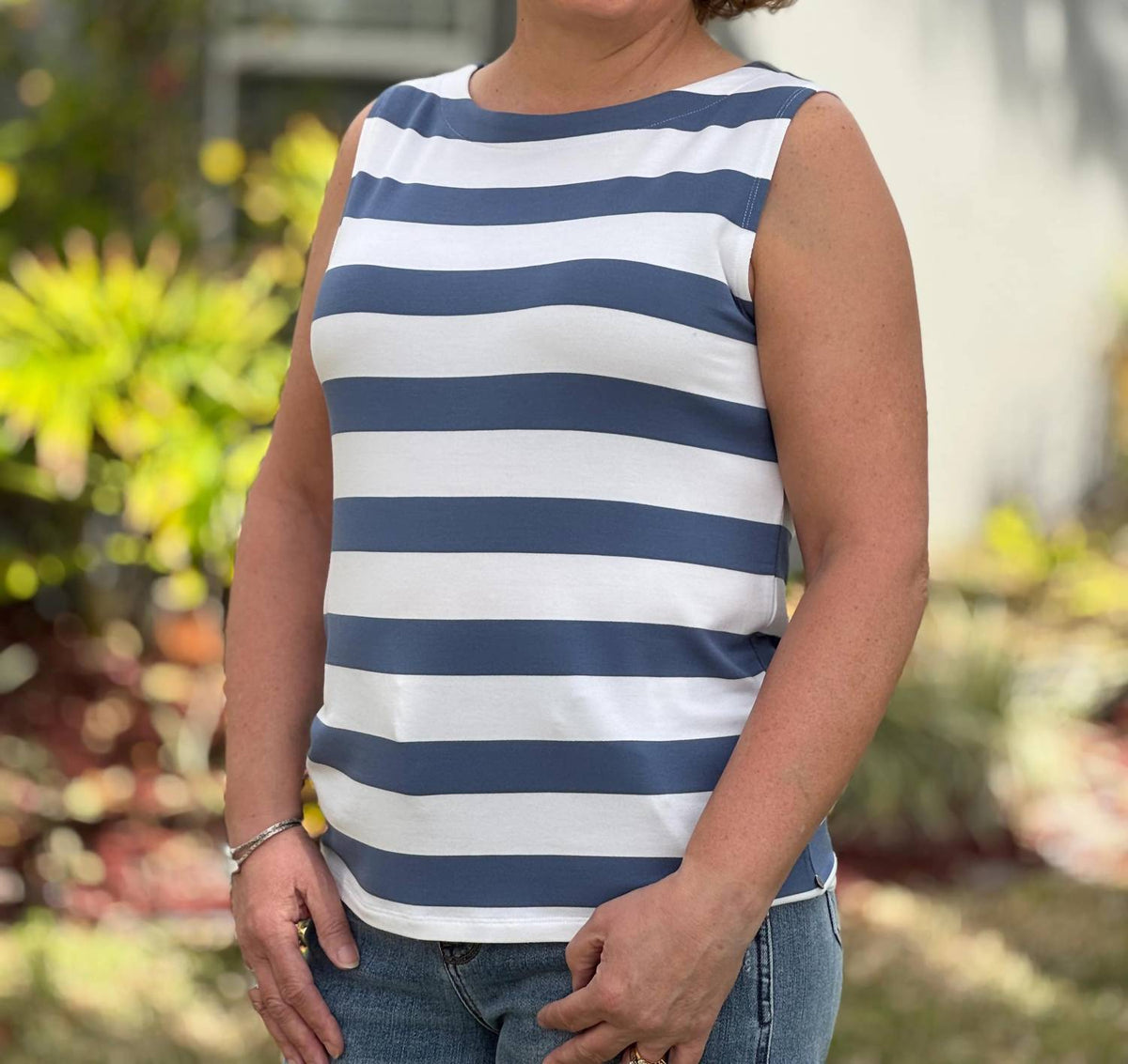 Hatley Everyday Tank Top in star sapphire stripes - women's tank top - view 4