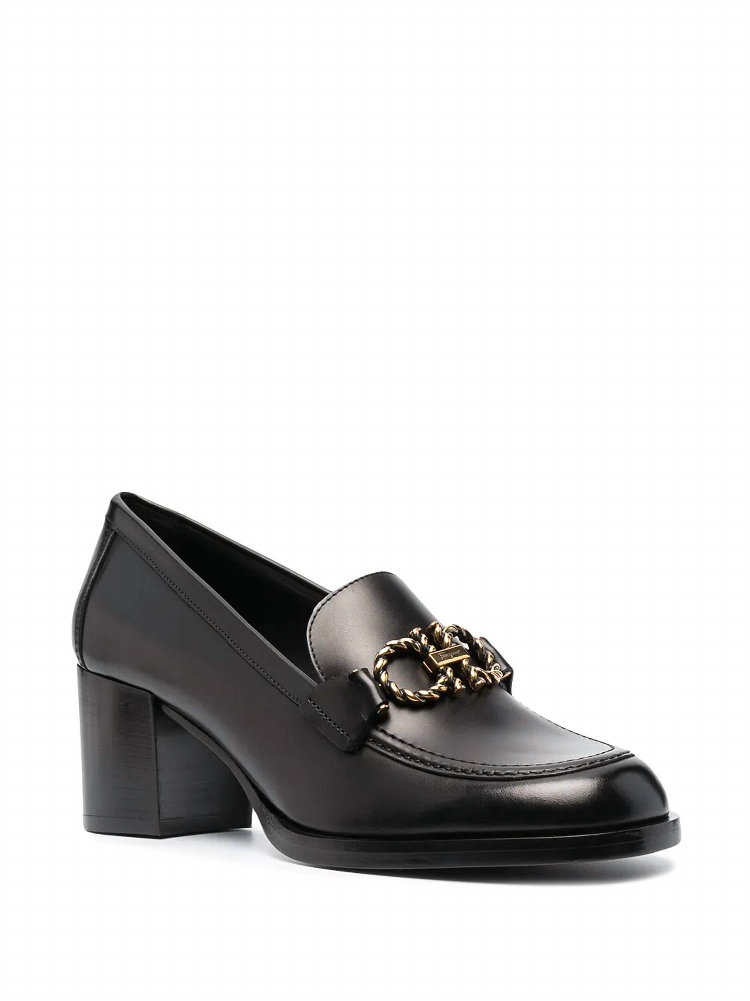 Salvatore Ferragamo Women's Gancini Block-heel Loafers in black - women's flats - view 213