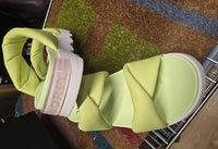SOREL WOMEN'S VIBE TWIST SLIDE in luminous lime whitened pink - women's sandal - alternate view