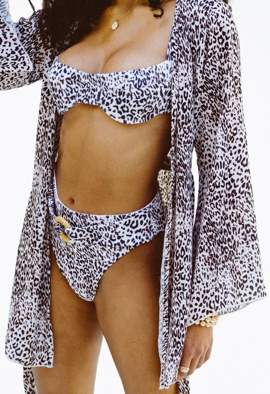 RILEY LEOPARD-PRINT BELTED HIGH-WAIST BIKINI BOTTOM