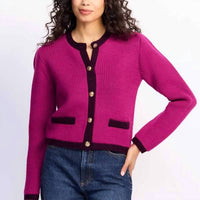 STEVE MADDEN FATINO SWEATER JACKET in fuschia - women's cardigan