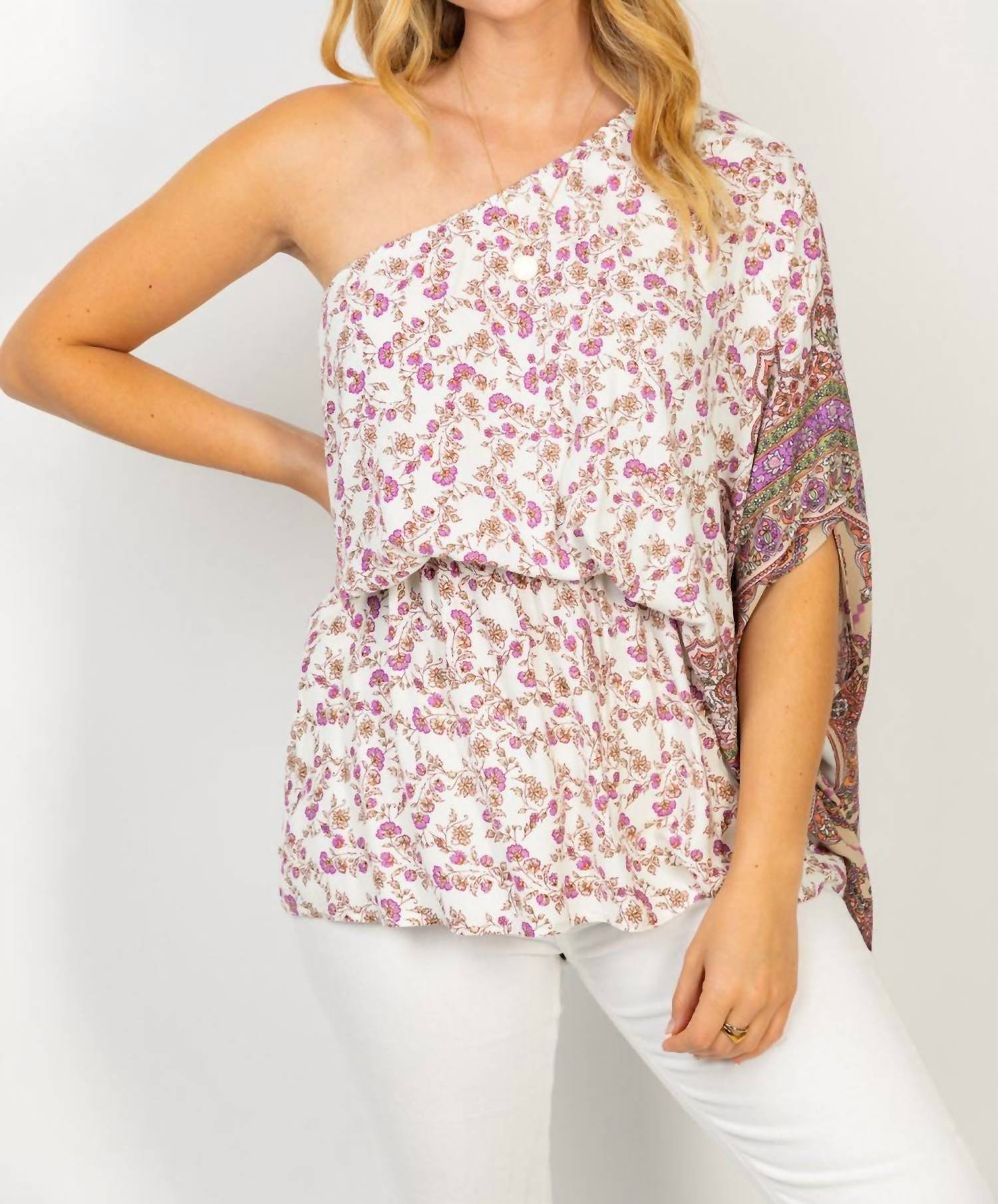 White Birch - Off Shoulder Floral Print Top