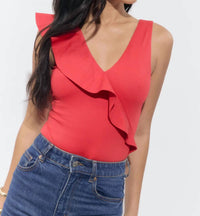 Adelyn Rae - Palmas Asymmetrical Ruffle Bodysuit