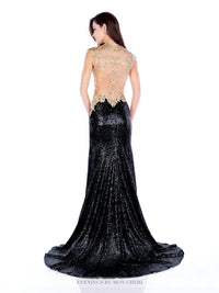 Social Occasions By Mon Cheri - Formal Black Gold Long Gown