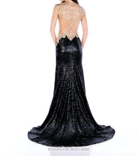 Social Occasions By Mon Cheri - Formal Black Gold Long Gown