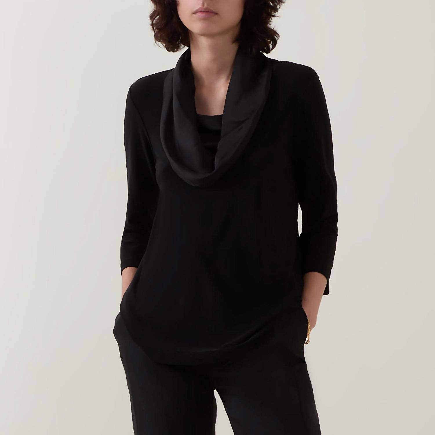 Joseph Ribkoff - Satin Cowl Long Sleeve Top