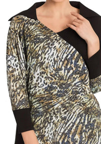 Angel Apparel - Leopard Collar Neck Top