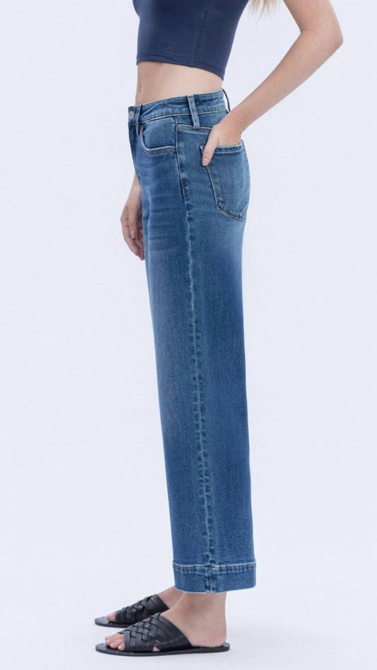 Lovervet - High Rise Trouser Hem Wide Leg Jeans