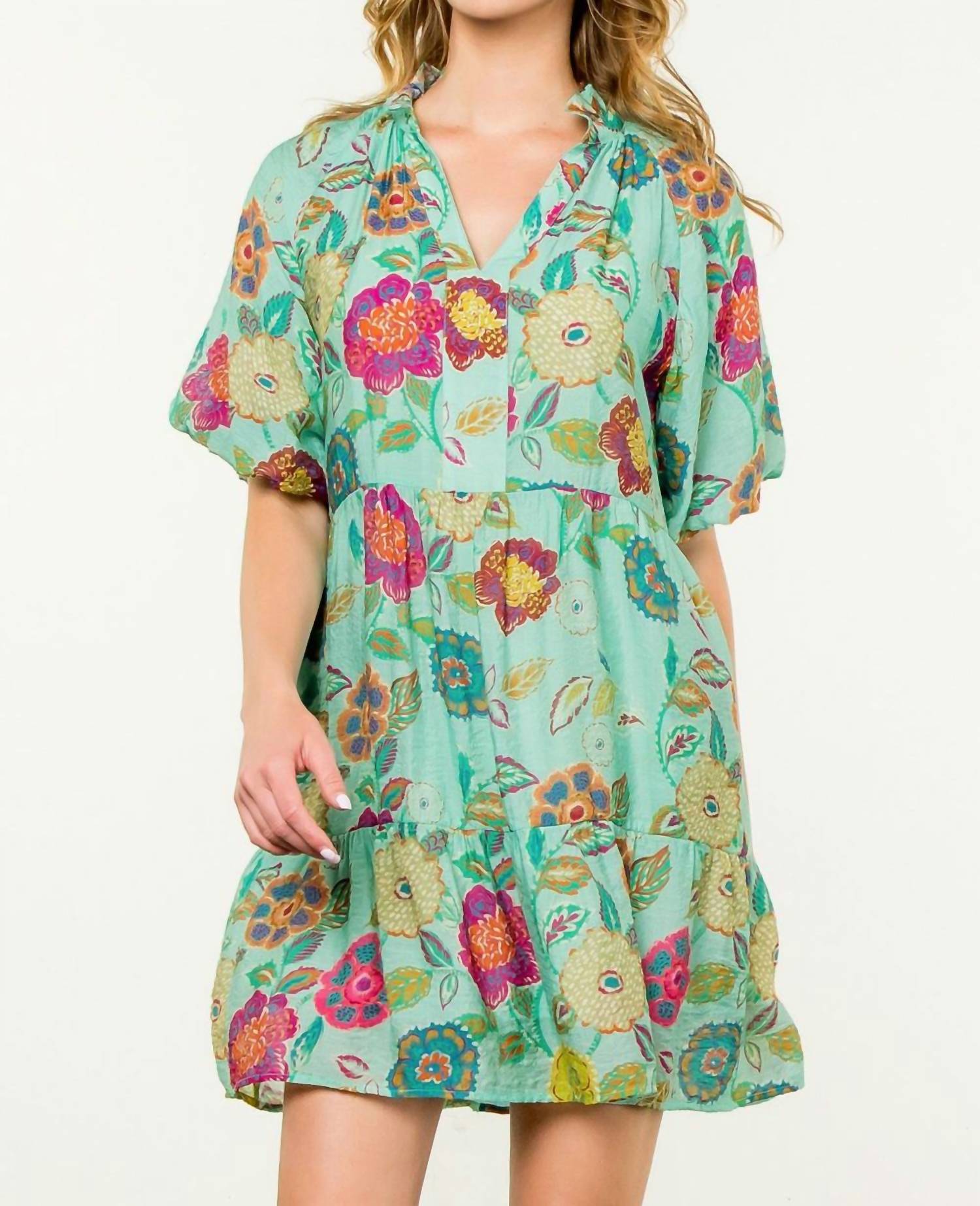 Thml - Puff Sleeve Floral Dress