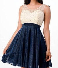 Sparkling Jacquard A-line Short Dress