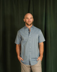 Stone Rose - Seersucker Striped Button Down Shirt