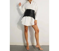 Mulla - Ashlynn Shirt Dress with Vegan Leather Wrap Skirt