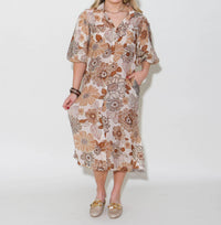 Thml - Puff Sleeve Floral Midi Dress