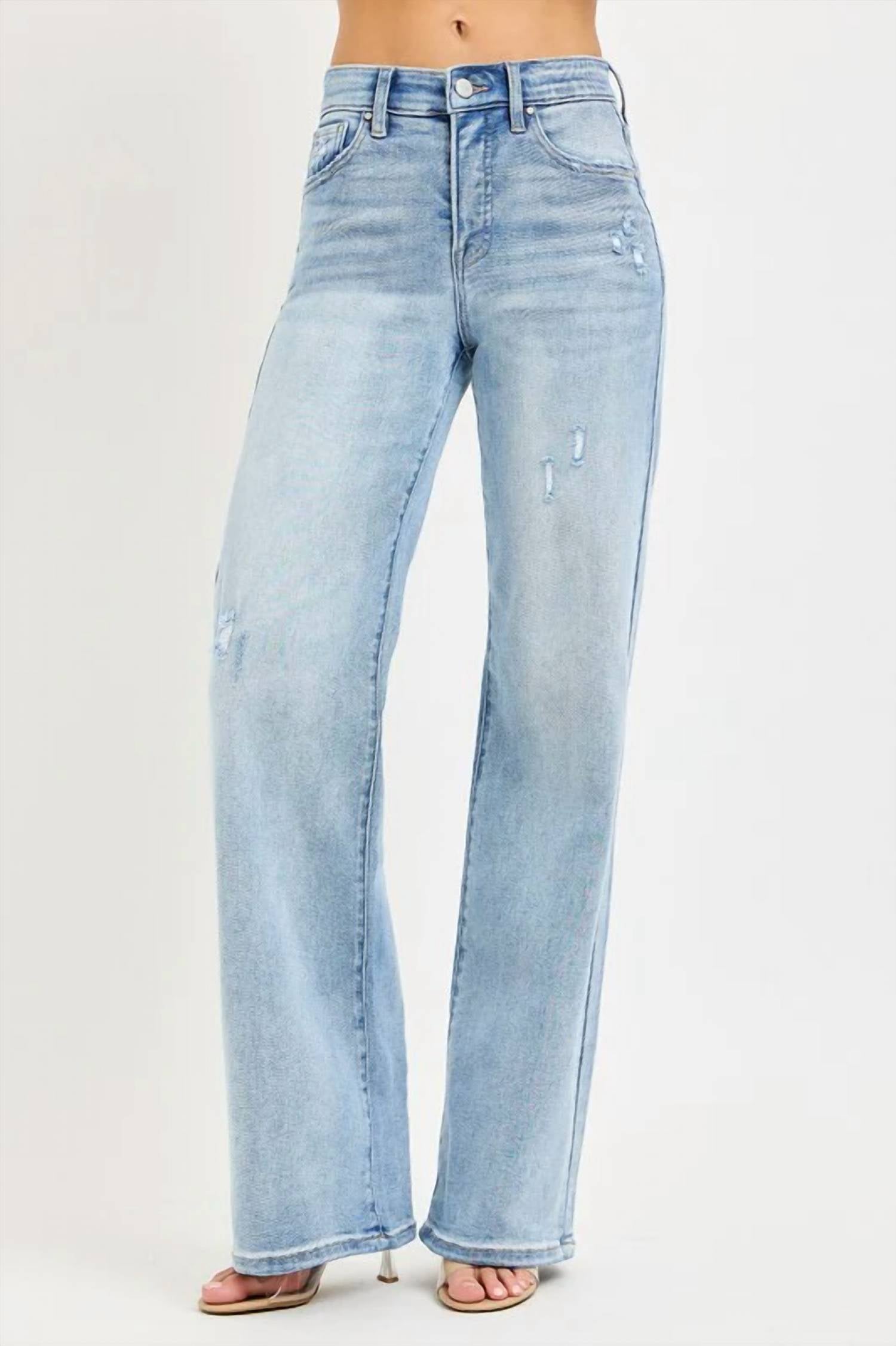 Risen - Tummy Control E-band High Rise Wide Leg Jeans