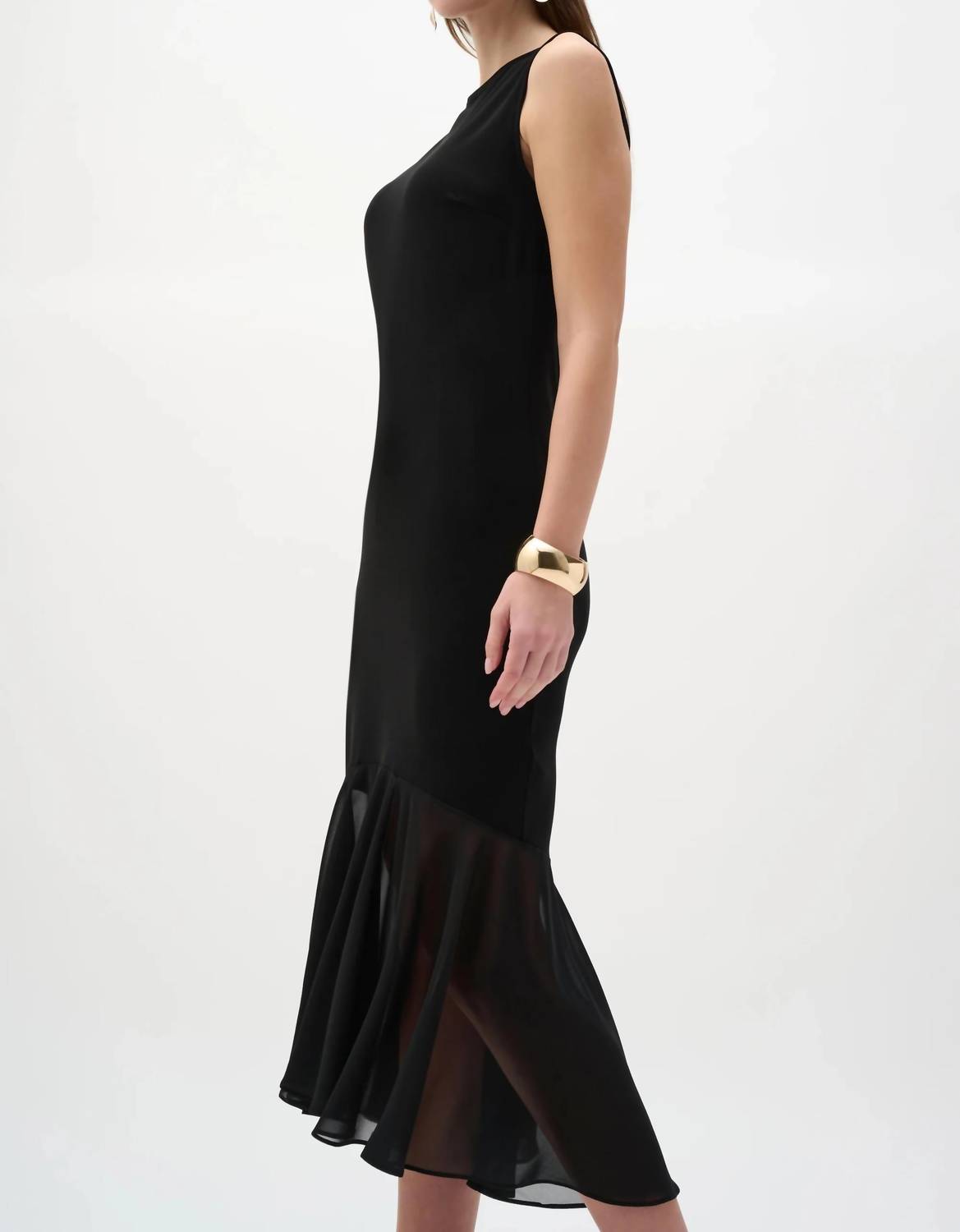 Joseph Ribkoff - Chiffon Flounce Hem Midi Dress