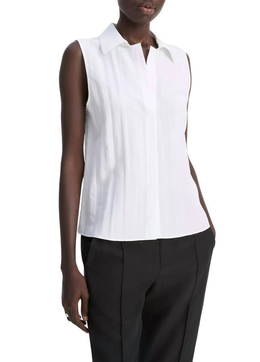 Vince - Boxy Sleeveless Button Front Shirt