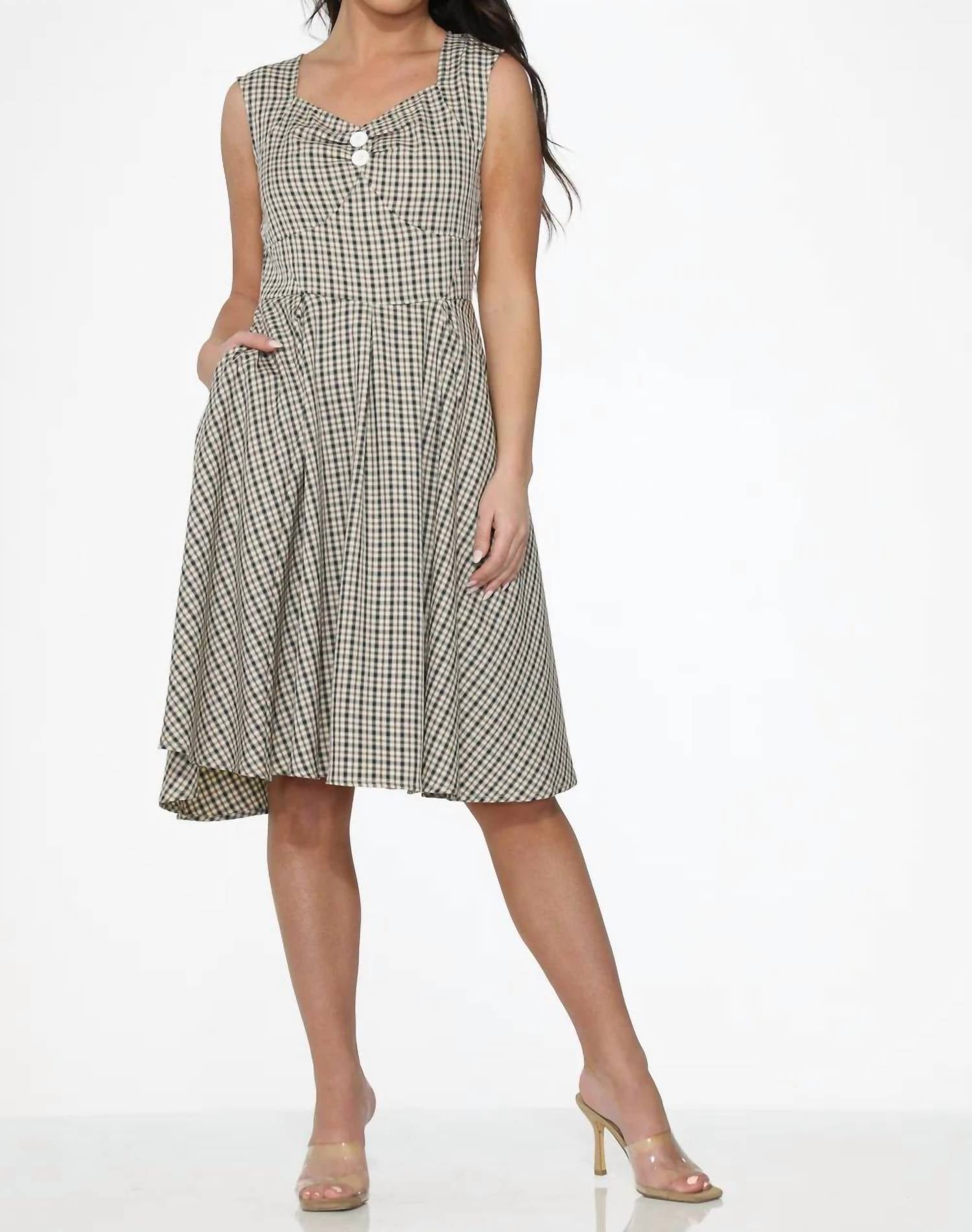Orchid Bloom - Gingham Swing Dress