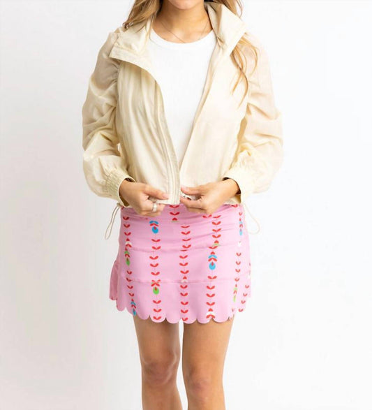 Karlie - Floral Vine Scallop Skort