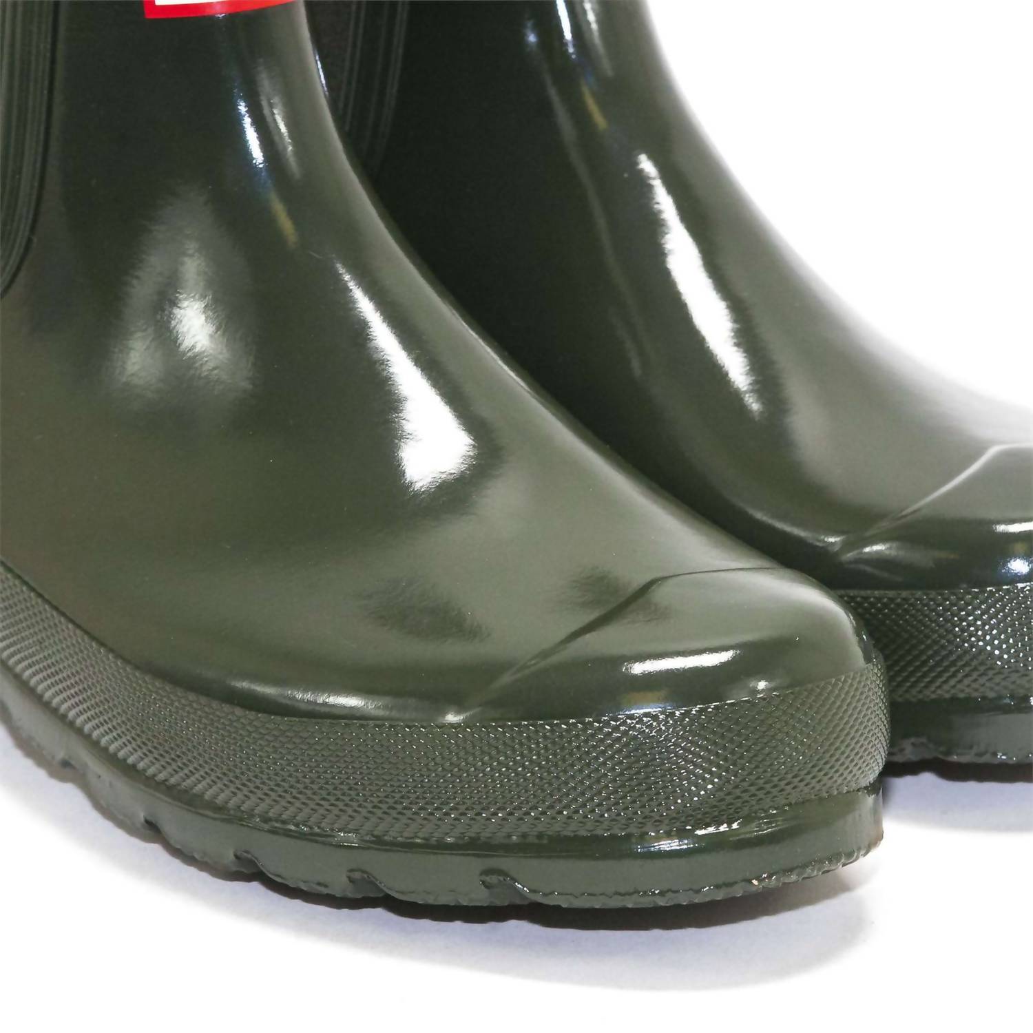 HUNTER Women's Chelsea Gloss Rain Boots in dark olive - women's shoe - view 6