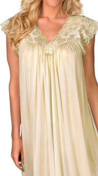 Shadowline Lingerie - Short Lace Cap Sleeve Nightgown