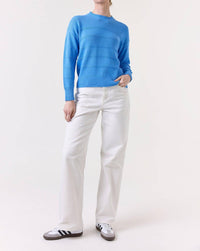 Brodie Cashmere - Tilly Textured Stripe Crew Top