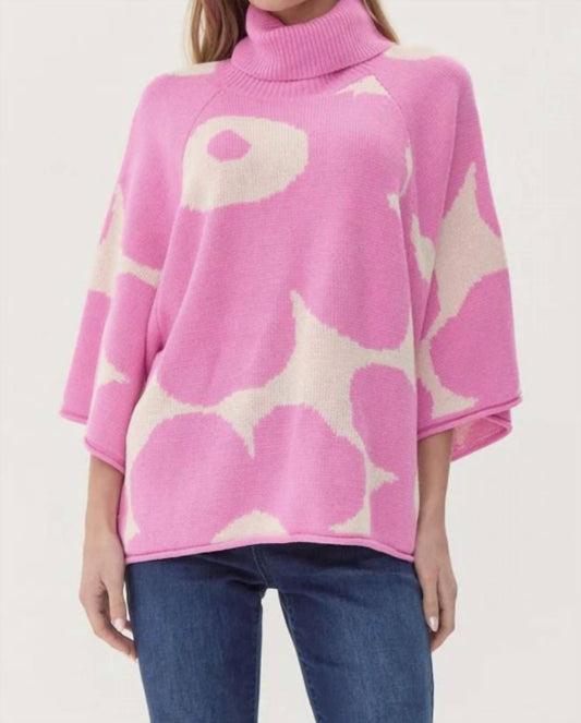 Jodifl - Flower Knit 3/4 Dolman Sleeves Pullover