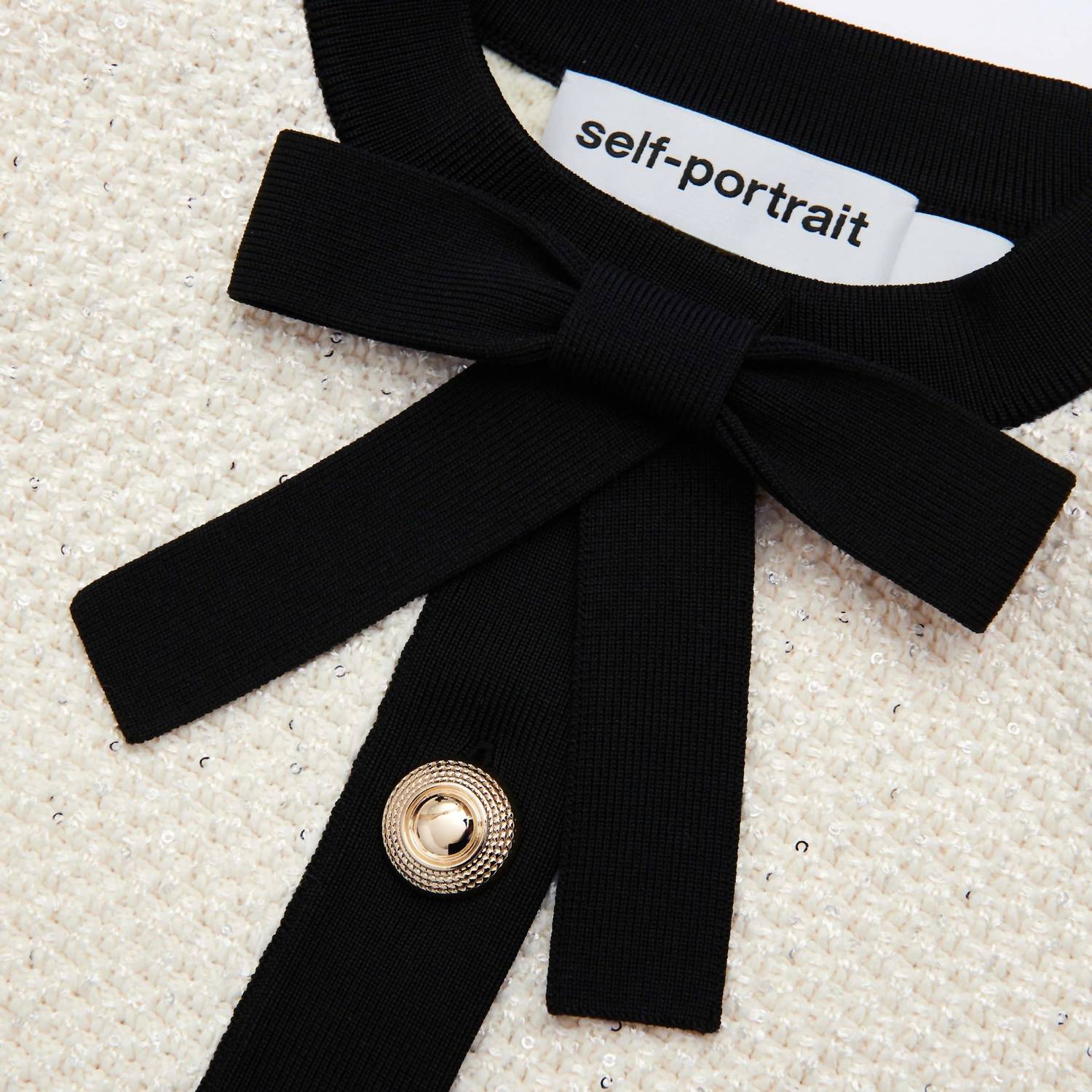 Self-Portrait - Women's Sequin Bow Cardigan