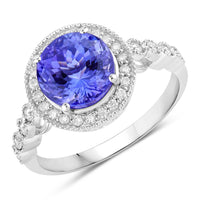 Diana M Jewels - Women's Round Natural Tanzanite Fashion Ring (3.21 Ct) - Signature Plus