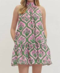 Entro - Sleeveless Halter Mini Dress