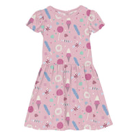 Kickee - Girls' Flutter Sleeve Twirl Dress with Pockets